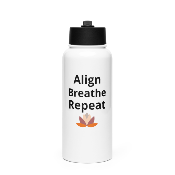 Stainless steel water bottle with a straw lid