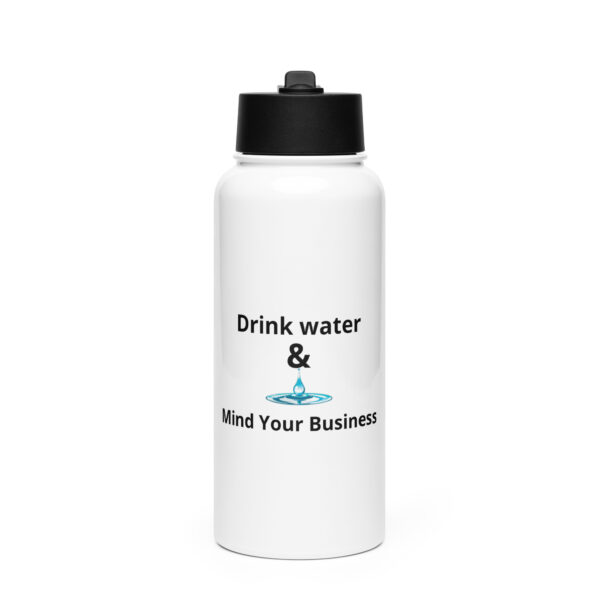 Stainless steel water bottle with a straw lid - Image 2